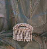 Falling pearl clutch bag